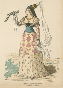 Franse kasteelvrouw tijdens het bewind van Karel VI, 1395 door French School