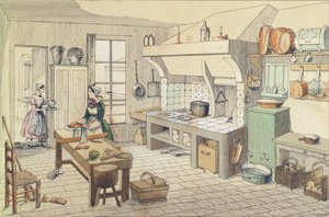 Franse keuken van het midden van de negentiende eeuw door French School