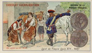 Franse liard uit het bewind van Lodewijk XIV door French School