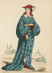 Franse edelvrouw, 1395 door French School