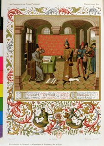 Froissart die zijn kronieken schrijft (facsimile van Ms. 5190)