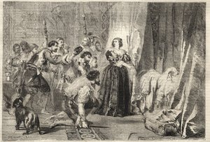 Fronde - Het volk eist de koning te zien: Parijs, Palais Royal, 9 februari 1651 - Fronde: in de nacht van 9 februari 1651, in het Palais Royal, toont Anna van Oostenrijk Lodewijk XIV, bekend als de Zonnekoning