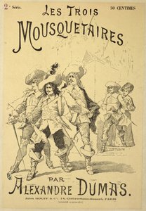 Omslag van een serialisatie van De Drie Musketiers door Alexandre Dumas père (1803-70) eind 19e eeuw door French School