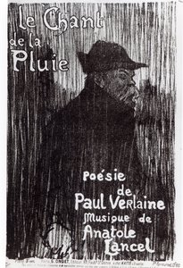 Voorkant van de muziekpartituur Le Chant de la pluie, naar een gedicht van Paul Verlaine, 1844