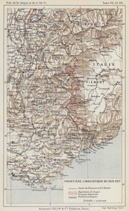 Taalgrens van Zuidoost (kleur litho)