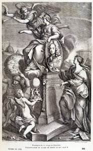 Frontispice van het werk van Bianchini over Venus (ca. 1727) - in 
