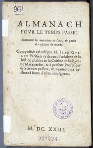 Frontispice van het boek Almanach pour le temps passé, door Jean Guerin door French School