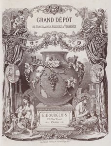 Frontispice van de catalogus van het Grand Depot de Porcelaines, Faiences et Verreries