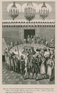 Begrafenismaal, gegeven door Grimod de la Reyniere de Jongere, in zijn hotel in de Champs Elysees, Parijs, 1 februari 1783 door French School