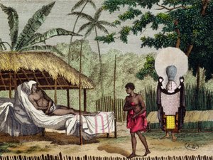 Begrafenis- en rouwrituelen in Tahiti, 1811 door French School