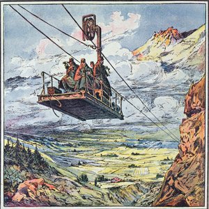 Kabelbaan in de Italiaanse Alpen, 1916