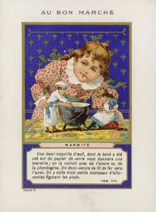 Meisje speelt met poppen en mengkom, Marmite door French School