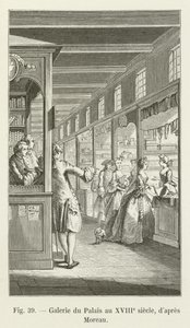 Galerij van het Paleis in de 18e eeuw, volgens Moreau door French School