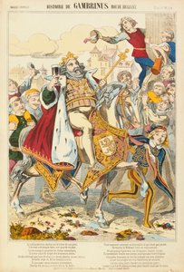 Gambriunus, legendarische Koning van Vlaanderen, pamflet uitgegeven door Verlag Haguenthal, Pont-a-Mousson, 1860 door French School