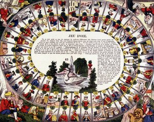 Ganzenbordspel. 19e eeuw.