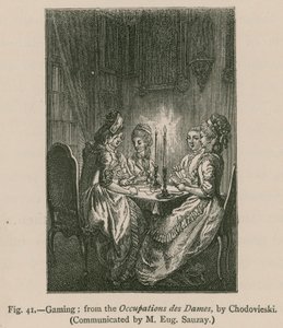 Gokken; uit de Occupations des Dames, door Chodovieski door French School