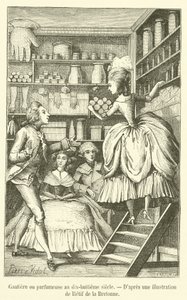 Handschoenmaakster of parfumeur in de achttiende eeuw door French School