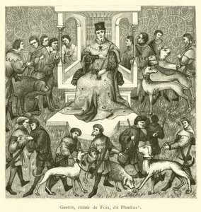 Gaston, graaf van Foix, genaamd Phoebus (gravure) door French School