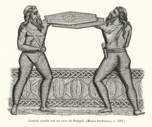 Galliërs gegraveerd op een vaas uit Pompeii door French School