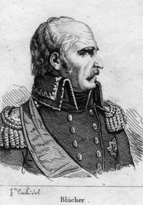 Gebhard Leberecht, Prins Blucher von Wahlstatt (1742-1819), Pruisische maarschalk. Gravure van de 19e eeuw. door French School