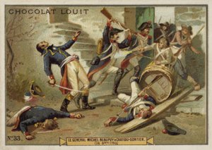Generaal Michel de Beaupuy gewond bij Chateau-Gontier, Opstand in de Vendée, Franse Revolutie, 26 oktober 1793 door French School
