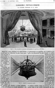 Algemeen overzicht van de Chase Electric Cyclorama, uit La Nature, 1896 door French School