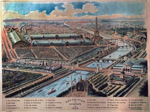 Algemeen overzicht van de Wereldtentoonstelling van Parijs. Gravure uit 1900. Musee Carnavalet. door French School
