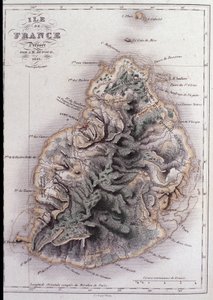 Geografische kaart van Mauritius (Anc. Ile de France)