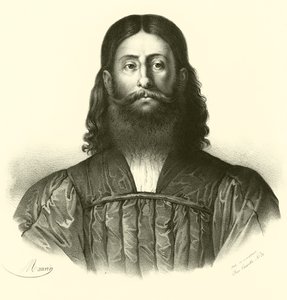 Giorgione, portret (gravure) door French School