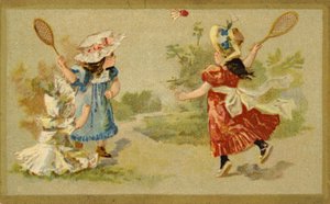 Meisjes spelen pluimbal door French School
