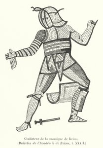 Gladiator van de mozaïek van Reims door French School
