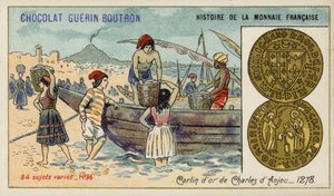 Gouden carlin van Karel van Anjou door French School