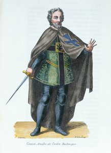 Grootmeester van de Teutoonse Orde, illustratie uit Histoire et Costumes des Ordres Monastiques door Pierre Helyot, 1842