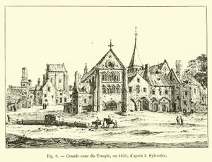 Grote binnenplaats van de Tempel, in 1650; naar I Sylvestre