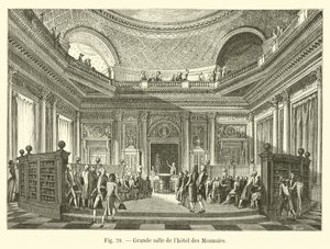 Grote zaal van het hotel des Monnaies door French School