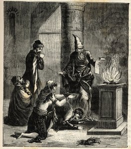 Guebres (of Zoroastrianen) - Vuuraanbidders - Gravure in 