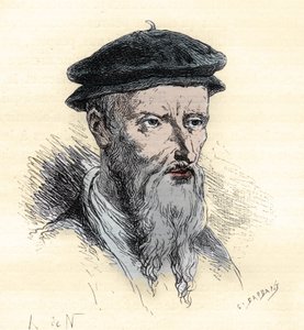 Guillaume Farel - William Farel - 1489-1565 - gravure uit 