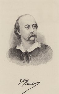 Gustave Flaubert, Franse romanschrijver (gravure) door French School