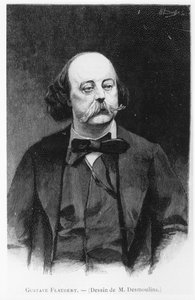 Gustave Flaubert, naar een tekening van M. Desmoulins, gegraveerd door Henri Dochy (19e eeuw)