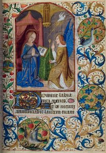 H/L-3-3 fol. 26r De Aankondiging, uit Getijdenboek, Gebruik van Parijs, midden 15e eeuw