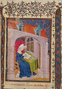 Christine de Pisan schrijft aan haar bureau, uit 