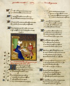 Harley 4431, f.261v Christine de Pisan en haar zoon, illustratie uit 