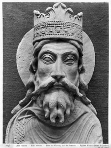 Hoofd van Clovis I, van de Kerk Notre-Dame van Corbeil (detail)