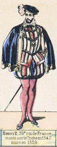Hendrik II, 59e koning van Frankrijk, besteeg de troon in 1547, stierf in 1559