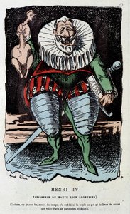 Henri IV (1553 - 1610) en de kip in de pot - in "Histoire de France Tintamarresque" door Touchatout