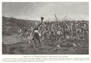 Henri de la Rochejaquelin toesprekend zijn soldaten, Vendee-opstand, Frankrijk door French School