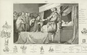 Hendrik III van Frankrijk op zijn sterfbed, 1589