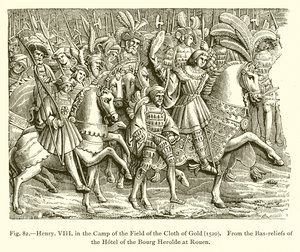 Hendrik VIII in het kamp van het Veld van het Gouden Laken (1520)