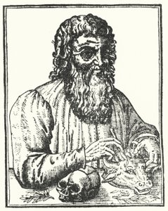 Hippocrates van Kos, De Prins der Artsen (gravure) door French School