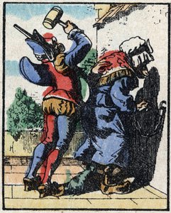 Geschiedenis van Dr. Pulcinella (Polichinelle). Houtsnede van Imaging Pellerin - Epinal, eind 19e eeuw door French School